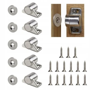 5 Sets Drawer Magnetic Door Catch Ultra Thin Cabinet Furniture Latch Black - Picture 1 of 10
