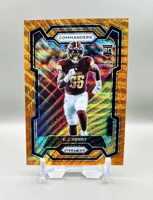2023 Panini Prizm Football #400 (Orange Wave Prizm)  K.J. HENRY  [37/60] - Image 1 of 2