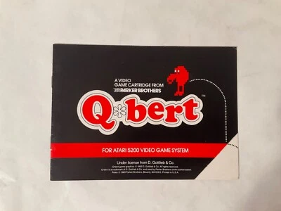 *Manual Only* Q*bert Atari 5200 Q-Bert Maze Arcade Game *Replacement* OEM - Image 1 of 3