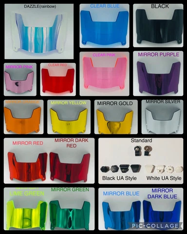 Chrome Mini Football Helmet Visors With Clips Cover