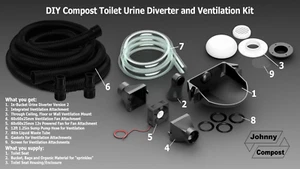 DIY Compost Toilet In-Bucket Urine Diverter and Ventilation Kit - Picture 1 of 9