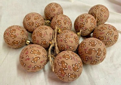 Pan de Jengibre Hombre/Primitivo/Granja/Bolas de Navidad/Juego de 12/Ornamentos Foto 1 de 2