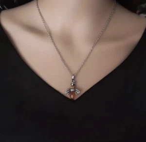 Chico’s Museum Bee Necklace Charm Silver Amber Drop Boho Bumblebee Honey - Picture 1 of 4