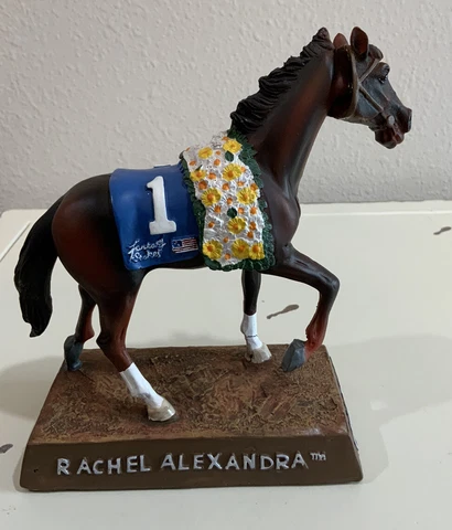 RACHEL ALEXANDRA 2009 Preakness Winner HORSE OF YEAR Bobblehead OAKLAWN Signed Cover