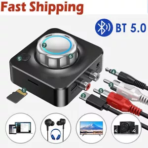 USA Bluetooth Transmitter Receiver Wireless 3.5mm Adapter AUX NFC to 2 RCA Audio - Picture 1 of 11