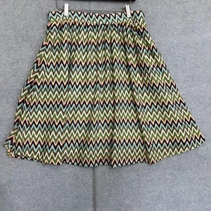 ModCloth Daytime Dazzler Chevron Stripe A-line Multicolor Skirt Women Large - Picture 1 of 9