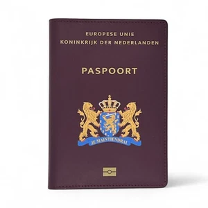 Netherlands Genuine Leather Crafted Travel Passport Wallet/Holder - Picture 1 of 5