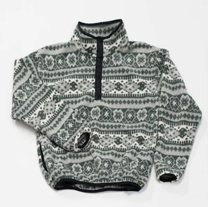 Vintage LL Bean Aztec Southwestern Snap Fleece Jacket Women Size M 22x24 - Picture 1 of 8
