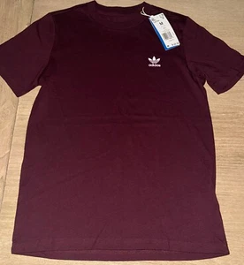 Adidas Originals Tee Shirt Youth Boy Med 11/12 NWT RV $22 Maroon/Clear Pink NEW! - Picture 1 of 3