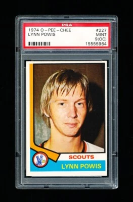 1974 OPC HOCKEY 227 LYNN POWIS PSA 9oc MINT KANSAS CITY SCOUTS - Image 1 of 3