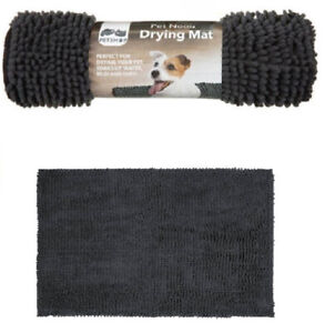 Pet Noodle Dog Drying Mat Soaks Up Water , Mud & Dirt , Pet Bed , Car - Grey