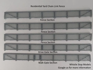 N scale 4 ft chain link fence 5 pcs over 25 inches N2008 - Picture 1 of 6