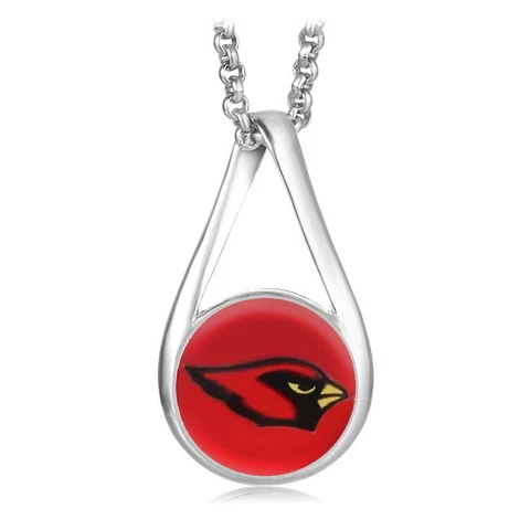 Arizona Cardinals Womens Sterling Silver Link Chain Necklace With Pendant D28 Cover