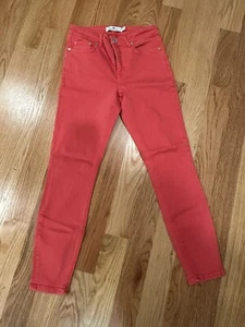 Vineyard Vines High Rise Skinny Jeans Pants Coral Red Size 26 Womens - Picture 1 of 13