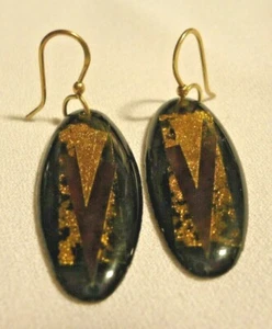 Pendientes colgantes artísticos para tabla de surf de 1,5" de oro verde y marrón - Imagen 1 de 1