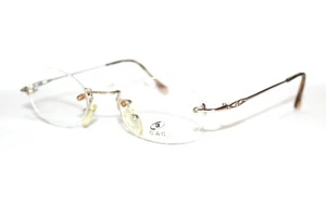 BRAND NEW CAC 802 LIGHT GOLD TORTOISE AUTHENTIC RIMLESS EYEGLASSES RX 50-20-135 - Picture 1 of 7
