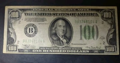 $100 1934-A Federal Reserve Banknote  New York  - Image 1 of 2