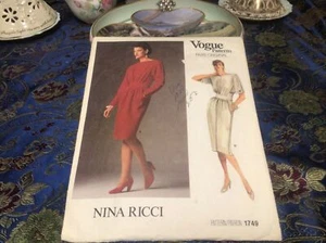 Vogue Paris Original Pattern 1749 Nina Ricci Size 12 - Picture 1 of 8