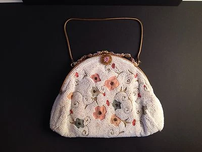 VNTG DORMAR 1930s Beaded Evening Bag Clutch Embroidered Belgium Handmade Purse - Image 1 of 4