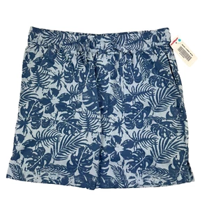 NWT HURLEY GIRLS Pull On Drawstring Skirt Hawaiian Tropical Blue - M 10-12 yrs * - Picture 1 of 4