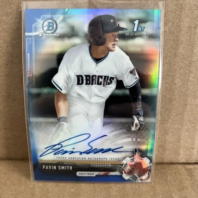 2017 Bowman Chrome Draft Pavin Smith Blue Refractor Auto 147/150 Diamondbacks - Image 1 of 2