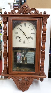 Vintage Late 19th Century American Style Rosewood Wall Clock - Picture 1 of 8
