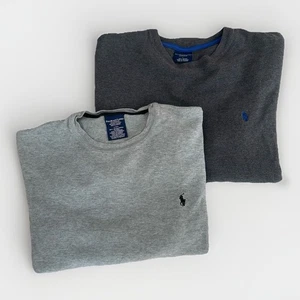 Polo Ralph Lauren Conjunto De 2 Ropa De Dormir Camisas Para Hombre L Gris Tejido Gofre Manga Larga - Imagen 1 de 17