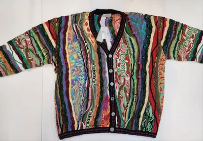 NOS Coogi Australia Cardigan "BIGGIES WORD" 100% Mercerized Cotton  Size 5XL - Image 1 of 4