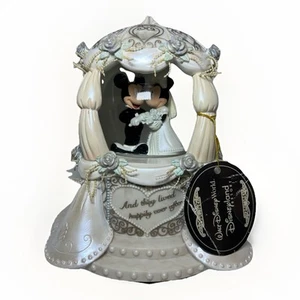 Walt Disney World Disnelyland Resort Mickey Minnie Mouse Wedding Snow Globe - Picture 1 of 16