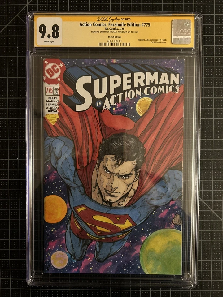 Action Comics #775, CGC Signature Series, Superman Sketch Cover Michael Munshaw - Image 1 of 1