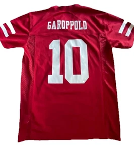 Camiseta roja juvenil mediana de los San Francisco 49ers #10 Jimmy Garoppolo NFL usada en excelente estado - Imagen 1 de 9