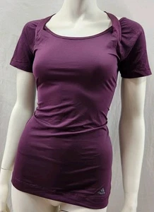 ADIDAS CLIMACOOL - XS S 8 10 Purple SPORTS GYM YOGA SHIRT TOP Stretch Cut Out C3 - Picture 1 of 10