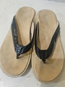 VIONIC Grenada Black Orthotic Thong Toe Sandal Womens Sz 9 - Picture 1 of 7
