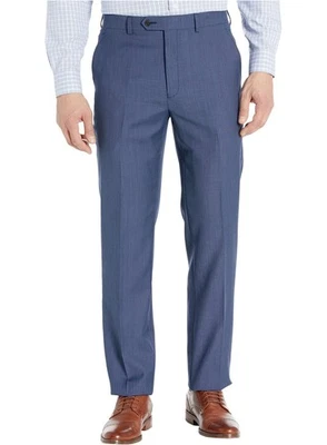 Lauren Ralph Lauren Mens Classic-Fit Birdseye Wool Dress Pants 58W x 32L Blue - Image 1 of 4