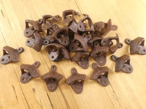 100 OPEN HERE CAST IRON WALL MOUNTED POP BOTTLE OPENERS BEER HOME BAR KITCHEN - Picture 1 of 9