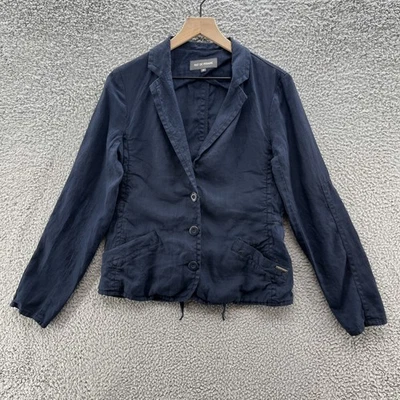 Mat de Misaine Blazer Womens 6 Navy Blue Linen Lightweight Jacket - Image 1 of 4