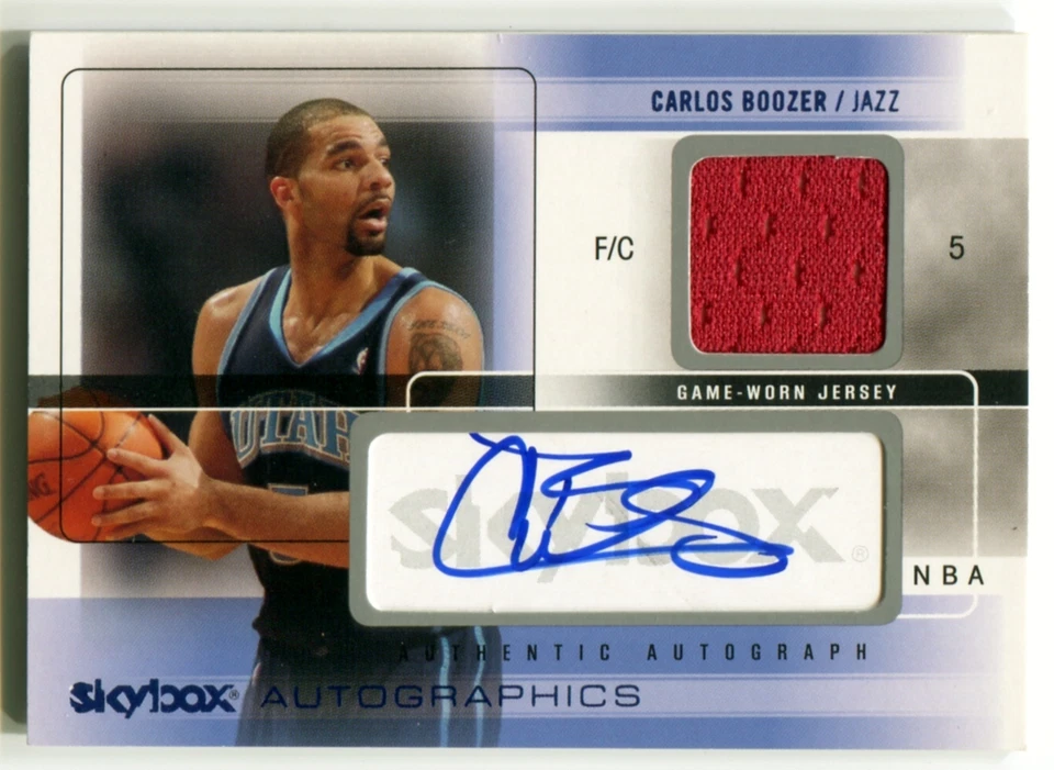 2004-05 Skybox Autographics CARLOS BOOZER Blue Auto Jersey Rare SP #29/29 - Image 1 of 2