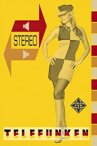 TELEFUNKEN 1969  Sexy Go Go Model Radio and Stereo Poster  13 x 19 Giclee Print - Picture 1 of 1