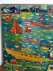 Superbe ancienne Peinture originale huile sur panneau de Mario Abis 1924 italia - Bild 1 von 9