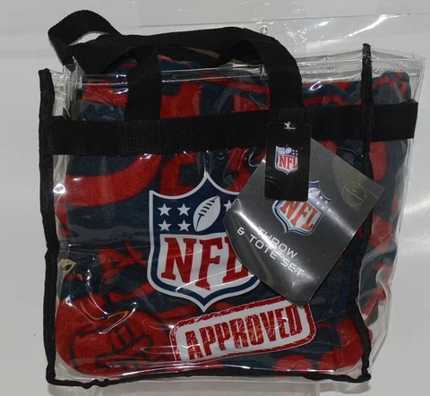 Northwest NFL Licensed Huston Texans Throw Blanket Clear Tote Set Cover