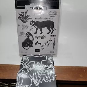 Stampin Up Wild Cats Stampins & Big Cats Dies Bundle giungla animali selvatici usati in ottime condizioni - Foto 1 di 4