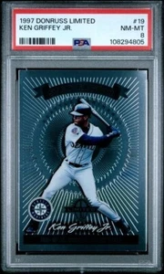 1997 Donruss Limited Star Factor Ken Griffey Jr #19 HOF - PSA 8 - LOW POP - Picture 1 of 4