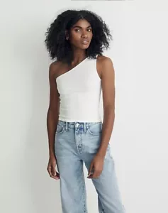 Madewell Supima® Rib One-Shoulder Tank Women's Size Small White New With Tags! - Picture 1 of 4