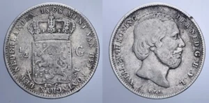 1/2 GULDEN 1868 WILLEM III OLANDA - Picture 1 of 1