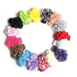 10 Baby Girls Headbands Chiffon Flower Soft Stretchy Hair Band Hair Accessories - Picture 1 of 4