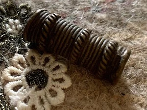 Bronze Tube “Dreadlock” Bead from Nigeria, antique, fun! - Picture 1 of 5