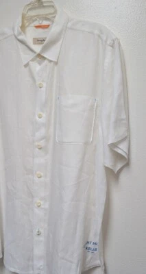 Tommy Bahama Mens 100% Linen Shirt Short Sleeve Button Up White Sz XL - Image 1 of 4