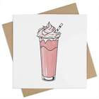 'Delicious Glass Of Strawberry Milkshake' Greeting Cards (GC043817)