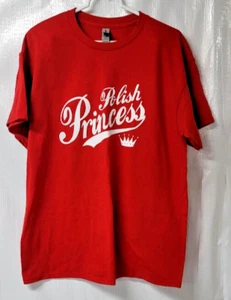 Polish Princess Polish Pride Graphic Womens Red T Shirt  Size Large New - Picture 1 of 6