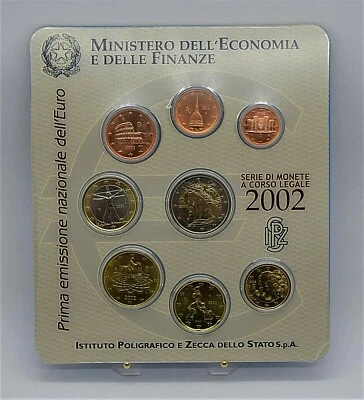Italy 2002 - FDC Euro Coin set  - Image 1 of 4